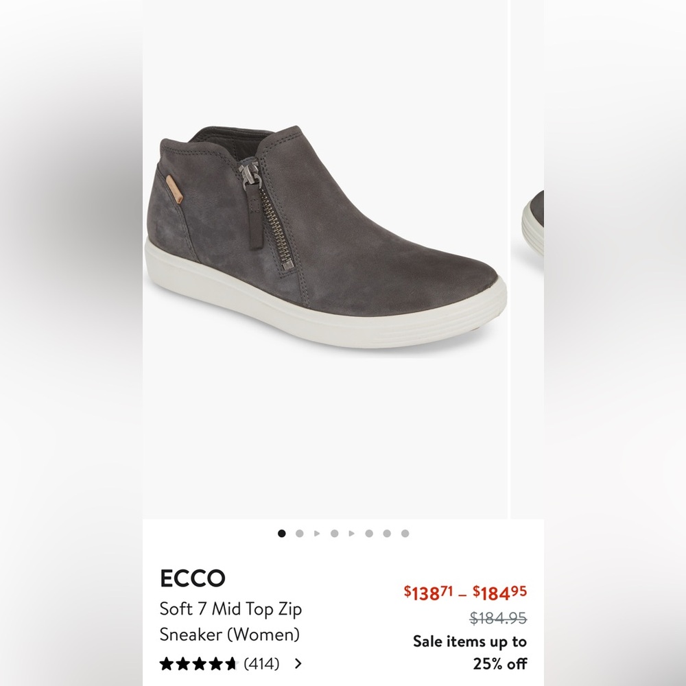 Ecco leather zip sneakers size 8.